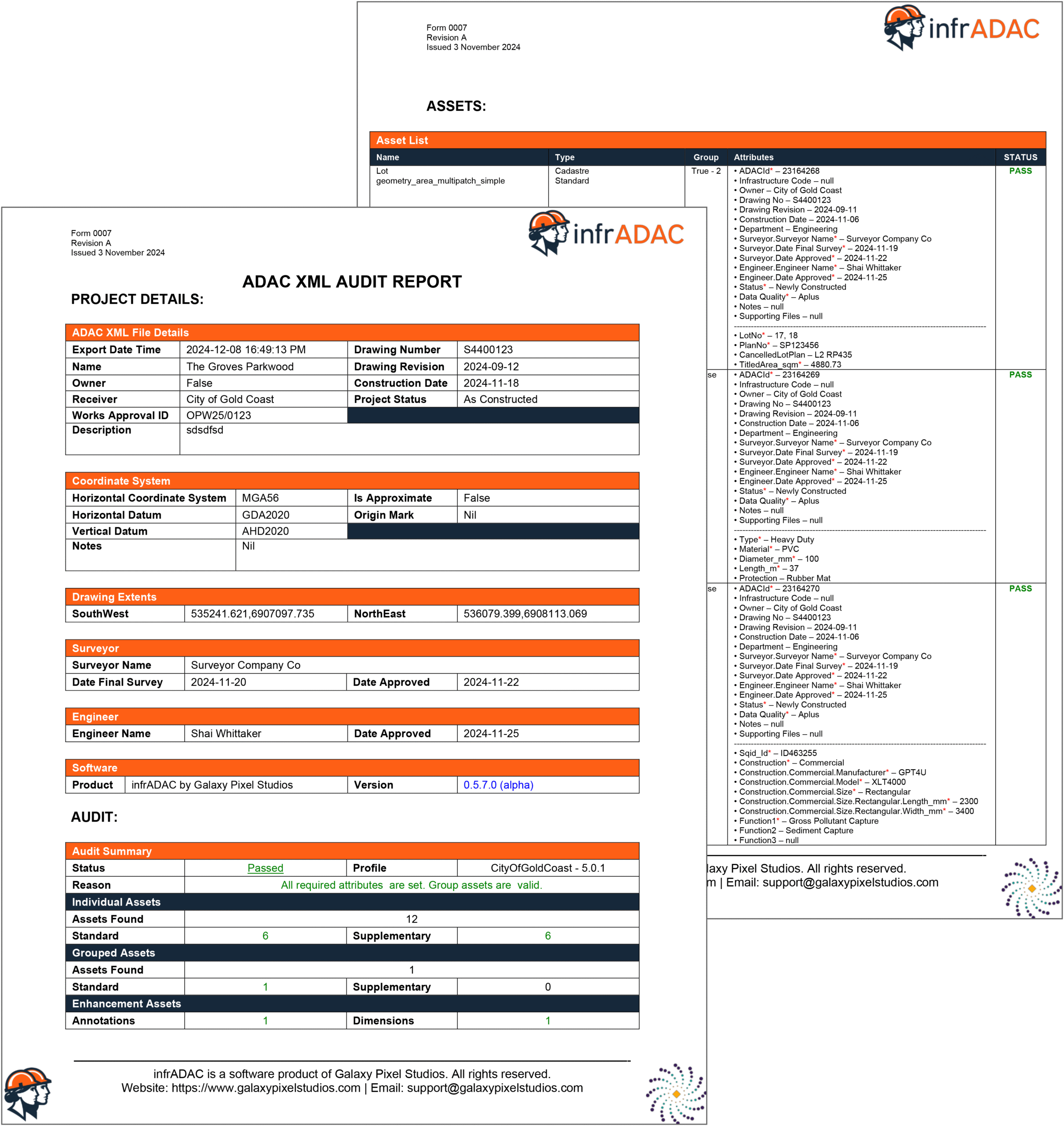 BCAD audit results and export deliverables