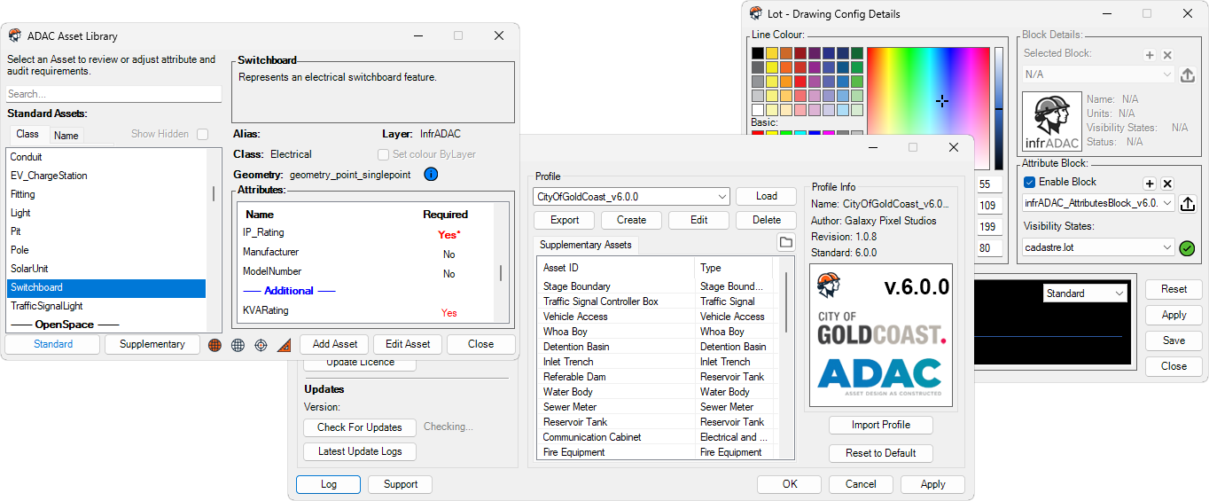 Asset creation tools in infrADAC