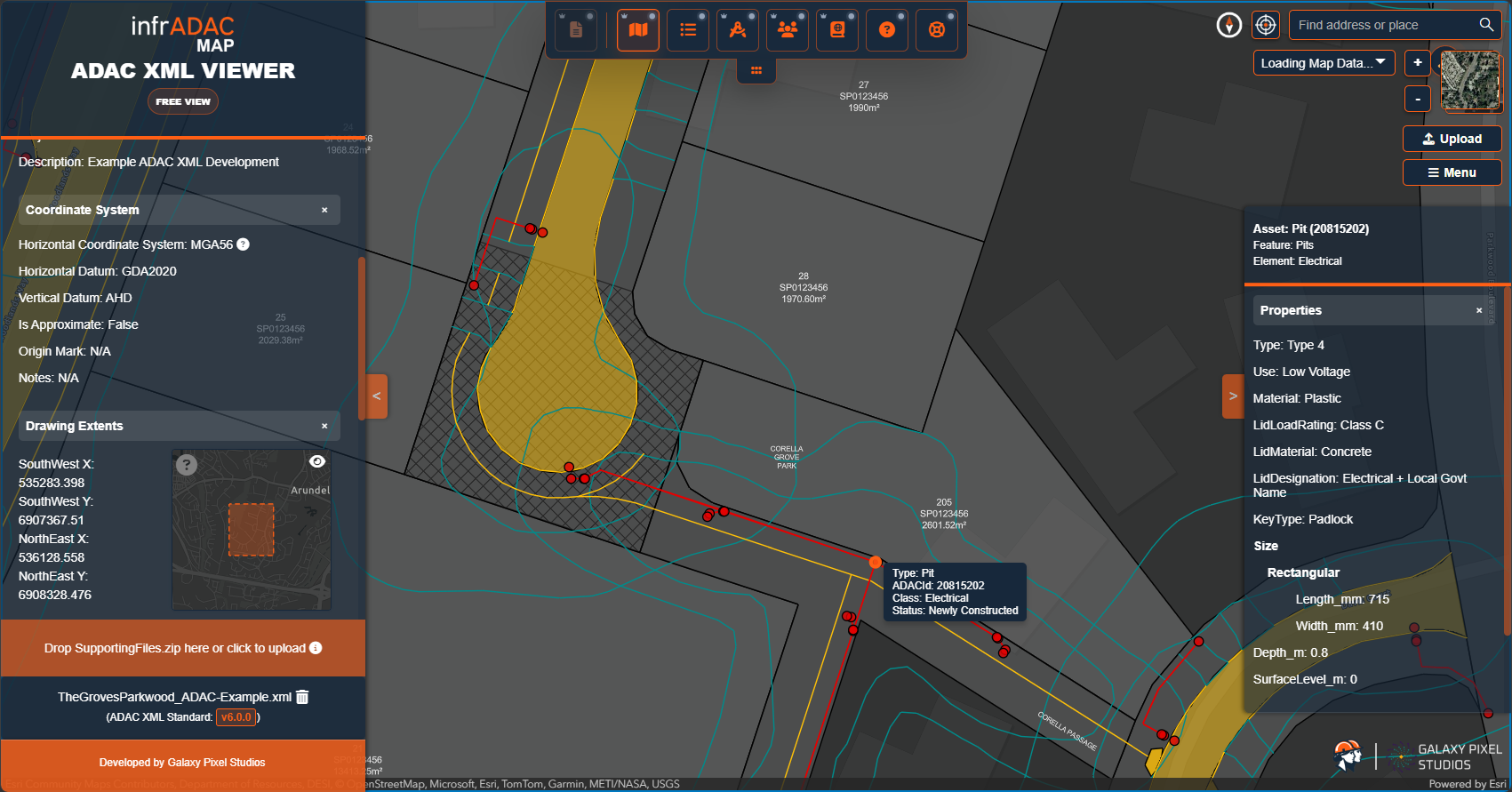 ADAC XML open in infrADAC Map